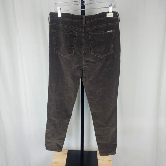Seven7 Brown Corduroy Pants Size 12 Ultra High Rise Skinny Stretch Fit - Picture 4 of 5